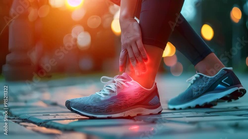 Muscle pain during running. Sports injuries and medical concept