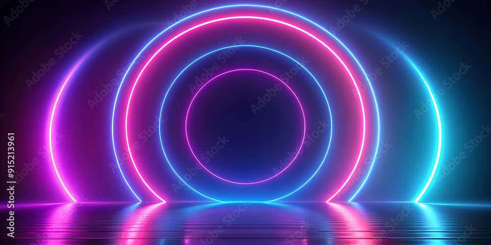 circle shapes neon lights, abstract geometric neon lights background. High quality illustration circle shapes neon lights, abstract geometric neon lights background. High quality illustration