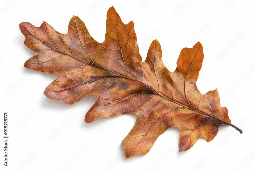 Autumn oak leaf isolated white Autumn oak leaf isolated white
