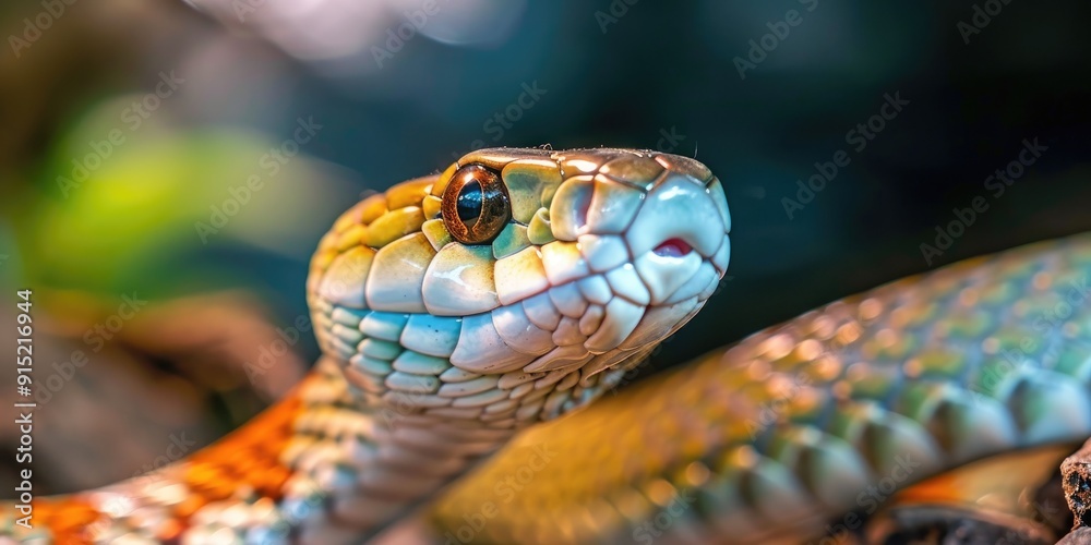 Fototapeta premium Venomous Australian Snake with Pale Head