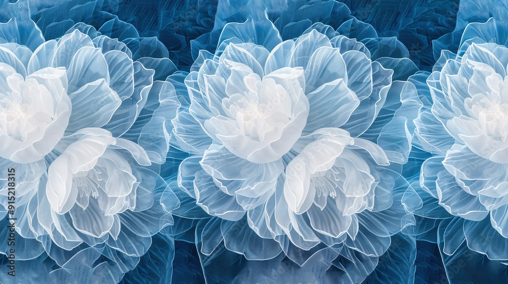 A close-up of a blue flower on a white background with a central white center A close-up of a blue flower on a white background with a central white center