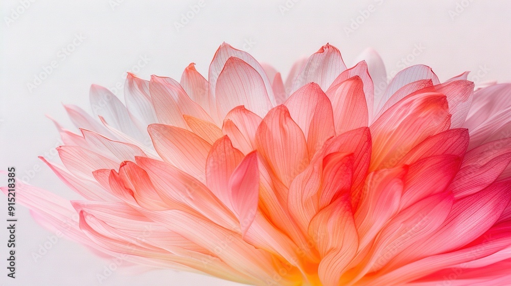 A pink & white flower close-up on white background, with soft focus on center A pink & white flower close-up on white background, with soft focus on center