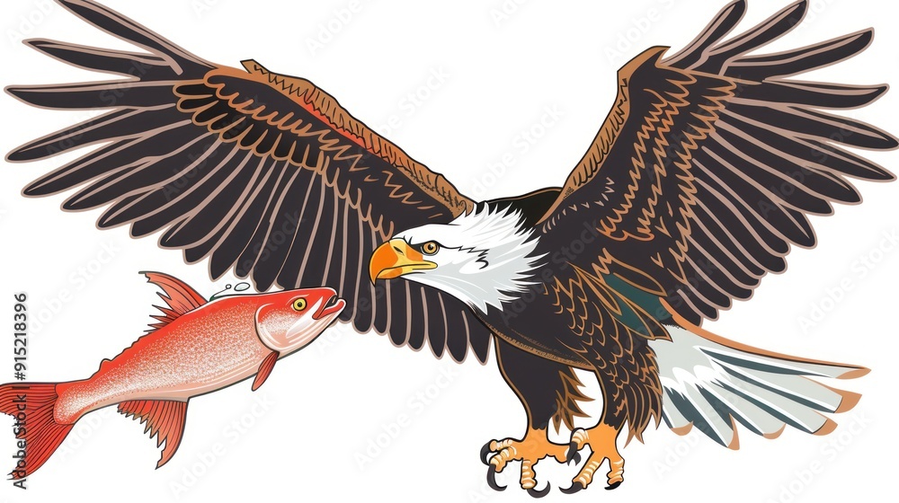 Obraz premium Majestic Bald Eagle with Prey.