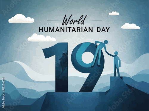 Hand extending heart symbol for World Humanitarian Day, representing compassion and care for humanity.