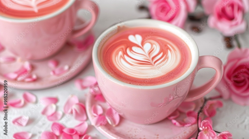 Coffee Close-Up on Pink Saucer Coffee Close-Up on Pink Saucer