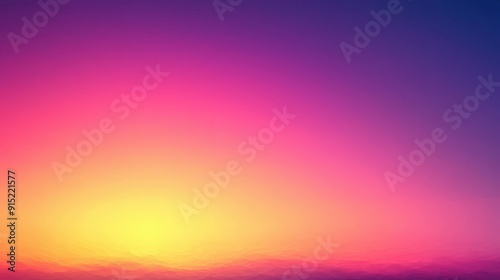 A stunning display of pink, purple, and orange hues fills the dusk sky as the sun sets over the horizon photo