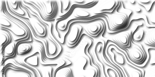 Topographic canyon geometric map relief texture with curved layers and shadow. abstract White background with a beautiful pattern, Topographic contour lines vector map seamless pattern vector.