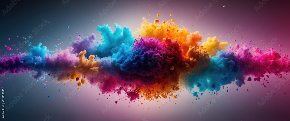 A vibrant explosion of colors creating an abstract cloud formation, ideal for artistic projects and creative backgrounds A vibrant explosion of colors creating an abstract cloud formation, ideal for artistic projects and creative backgrounds