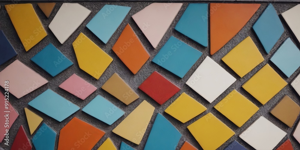 A colorful mosaic made of tiles with a variety of colors A colorful mosaic made of tiles with a variety of colors