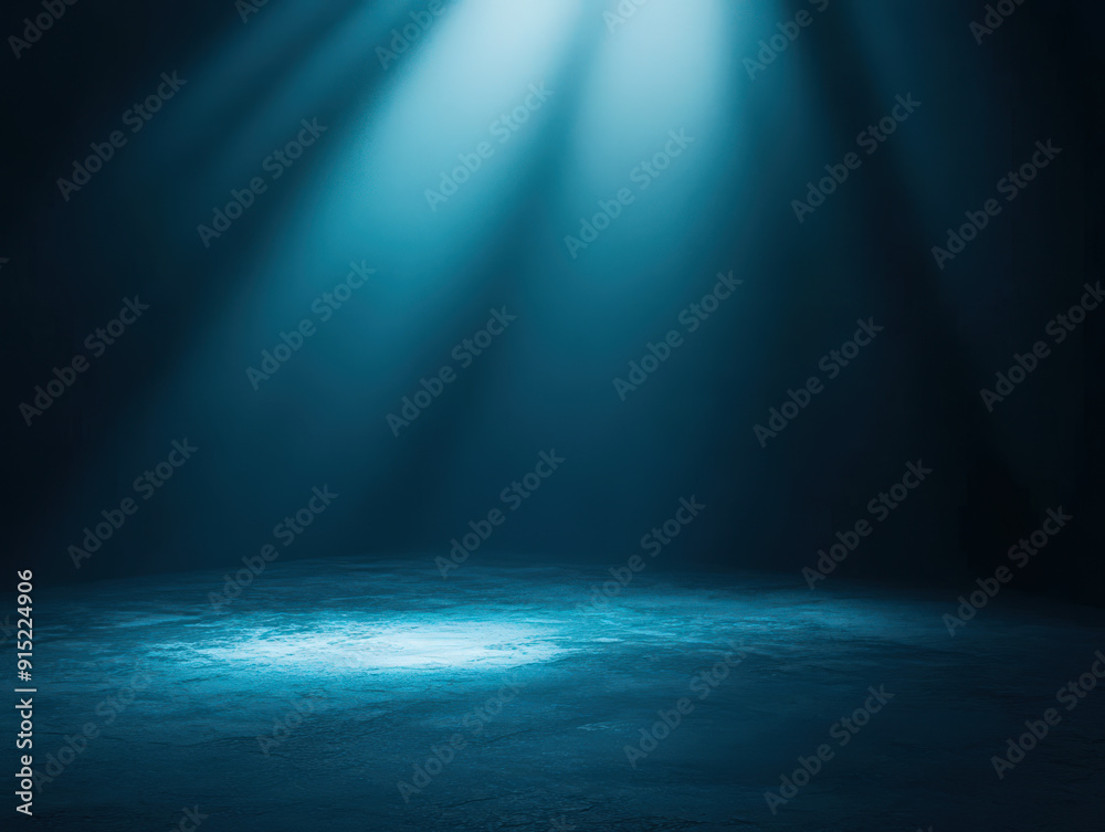 A dark blue room with a spotlight shining on the floor A dark blue room with a spotlight shining on the floor
