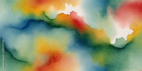 A painting of a colorful swirl of watercolors