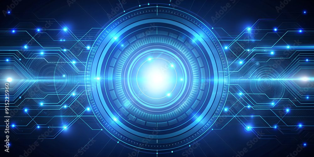 abstract blue glowing neon geometric lines and circles on dark background. futuristic concept. High quality illustration abstract blue glowing neon geometric lines and circles on dark background. futuristic concept. High quality illustration