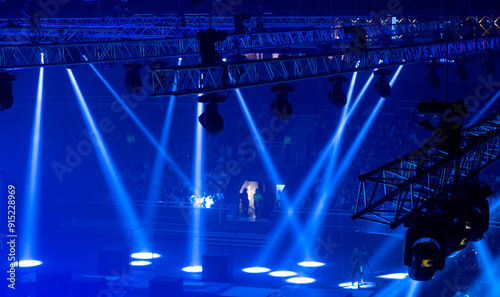 modern lighting technologies during sports show