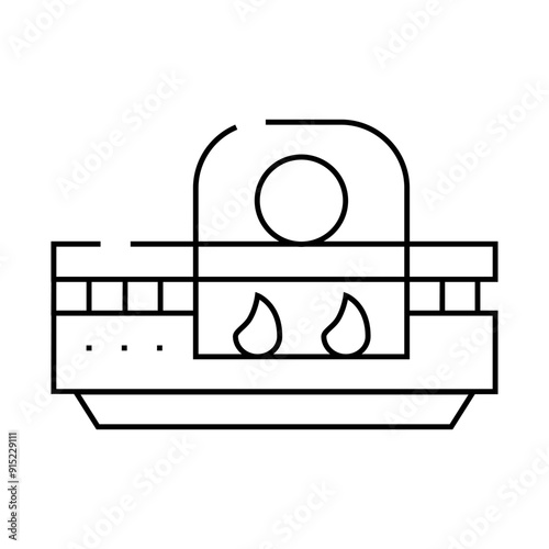 heat treatment line icon vector. heat treatment sign. isolated contour symbol black illustration