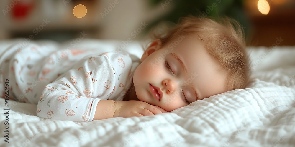 Little newborn baby sleeping in the bed Little newborn baby sleeping in the bed