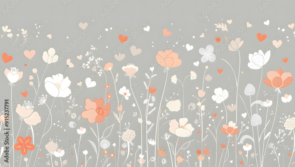 Fototapeta premium Happy Women's Day floral decorations in paper art style design