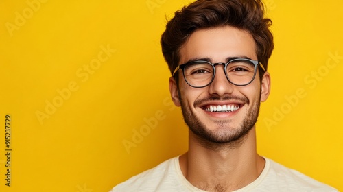 A handsome young man in glasses