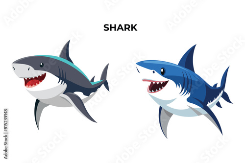 Detailed Shark Fish vector illustration. Perfect for culinary, marine, and environmental designs. High-quality vector for easy customization. Ideal for menus, packaging, education, and web graphics.