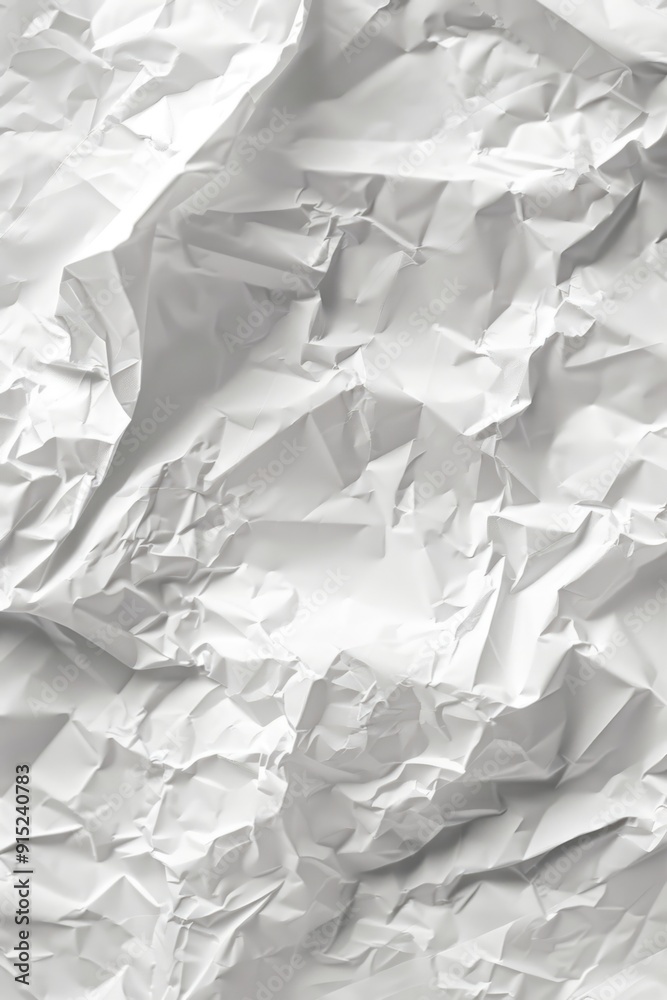 A detailed view of crumpled paper with wrinkles and creases A detailed view of crumpled paper with wrinkles and creases