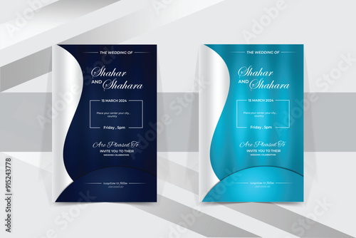 Minimalist wedding Event invitation card template design