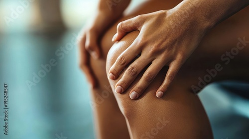 Wallpaper Mural Close-up of person massaging joints, knee Torontodigital.ca