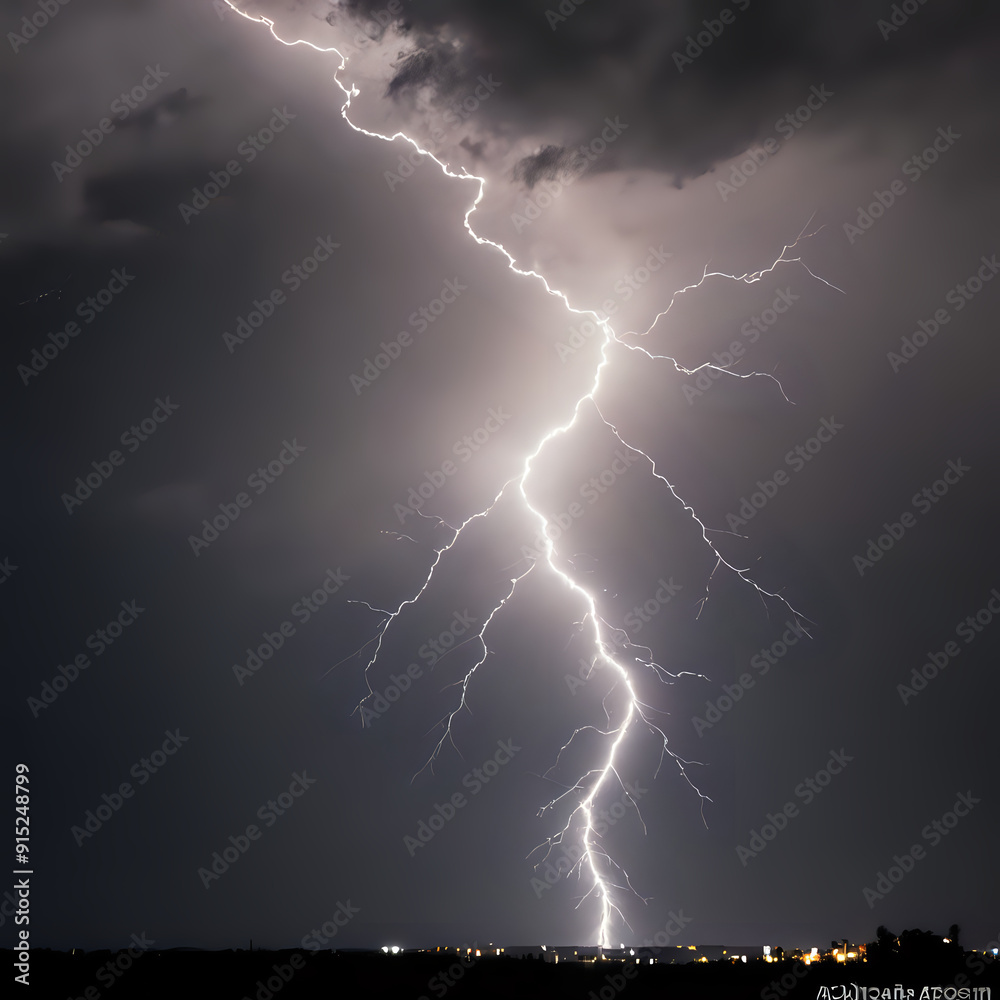 lightning strikes across the sky over a city at night lightning strikes across the sky over a city at night
