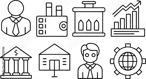 Business Web flat icons set. Business and Finance web icons in line style. Money, bank, contact, infographic. Icon collection. collection for apps and websites. Vector illustration