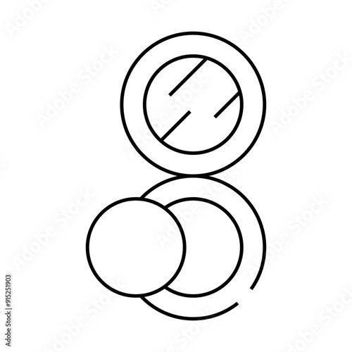 puff powder line icon vector. puff powder sign. isolated contour symbol black illustration