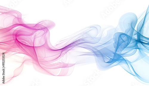 Lively shades of magenta and cyan spectrum wave patterns symbolizing innovation, isolated on a solid white background.. isolated on a solid magenta background design