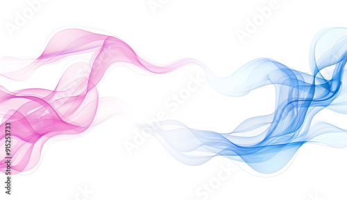 Lively shades of magenta and cyan spectrum wave patterns symbolizing innovation, isolated on a solid white background.. isolated on a solid magenta background design