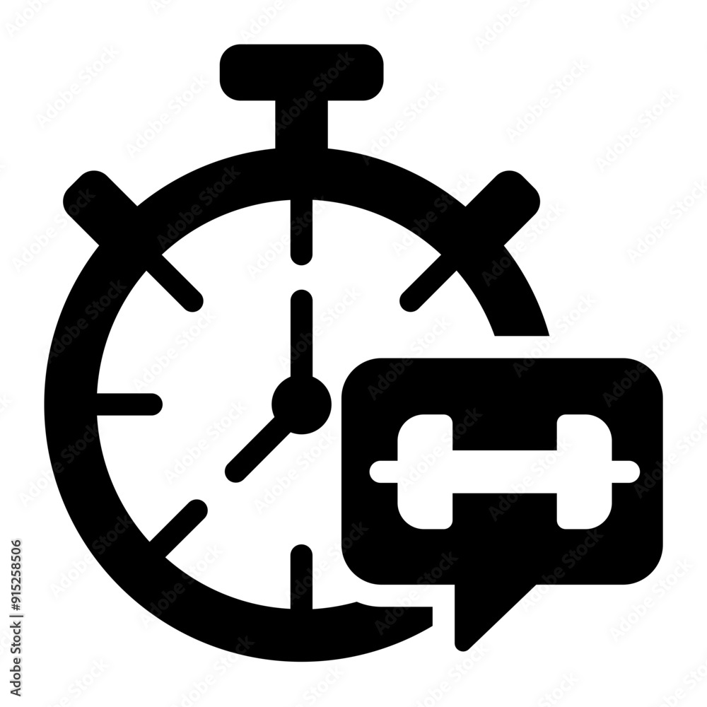 Timer stopwatch icon for gym and fitness workouts Timer stopwatch icon for gym and fitness workouts