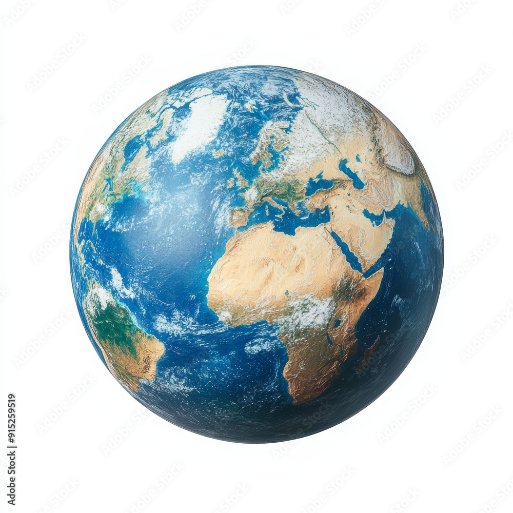 Detailed Earth Globe with Continents and Oceans Detailed Earth Globe with Continents and Oceans