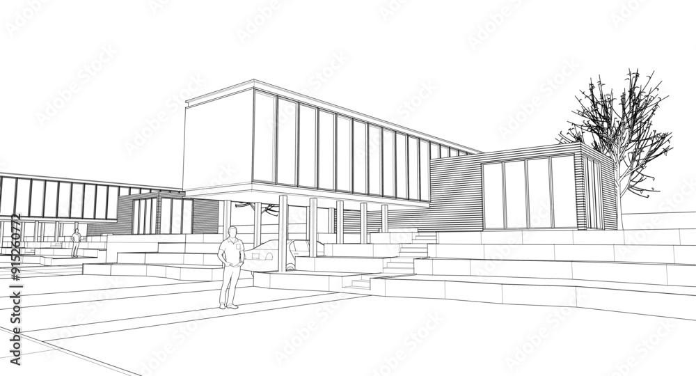 townhouse architectural sketch 3d illustration
townhouse architectural sketch 3d illustration