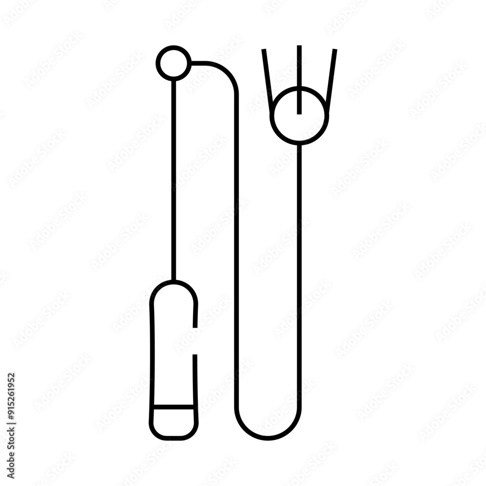 playing stick for cat line icon vector. playing stick for cat sign. isolated contour symbol black illustration playing stick for cat line icon vector. playing stick for cat sign. isolated contour symbol black illustration