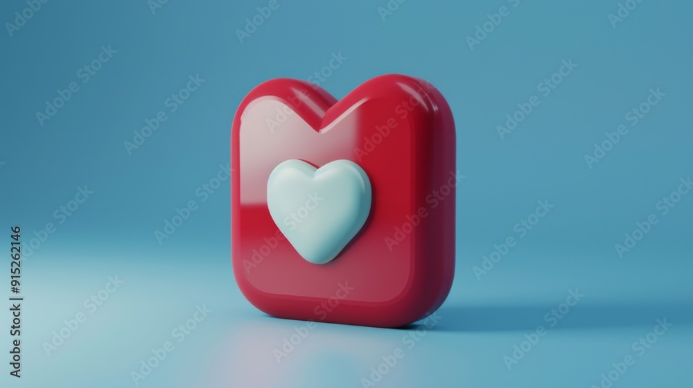 A 3D red heart icon with a smaller white heart in the center, set against a blue background, representing love and connection. A 3D red heart icon with a smaller white heart in the center, set against a blue background, representing love and connection.