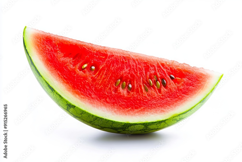 A slice of watermelon on a white background A slice of watermelon on a white background