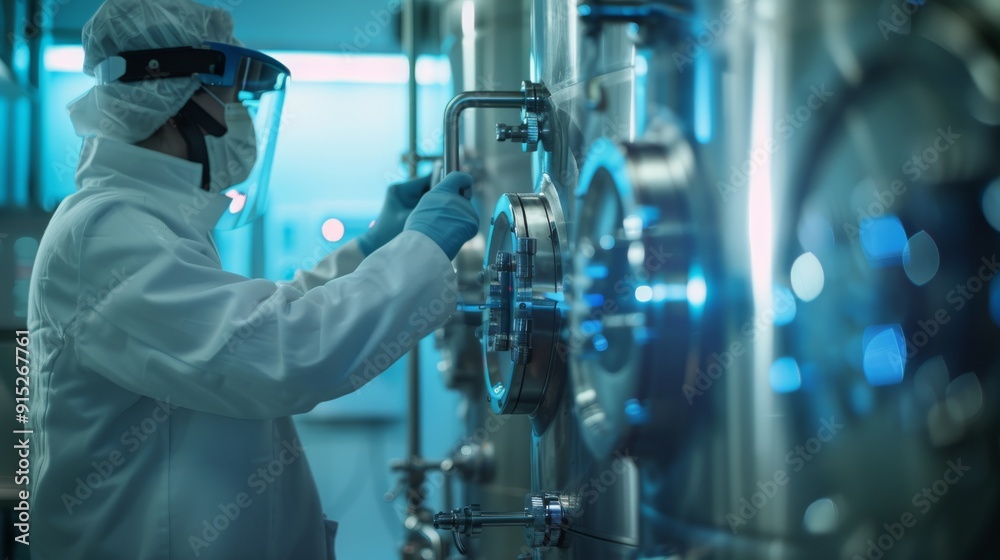 A scientist in a futuristic lab operates advanced machinery, epitomizing the innovation and precision of cutting-edge science and technology. A scientist in a futuristic lab operates advanced machinery, epitomizing the innovation and precision of cutting-edge science and technology.