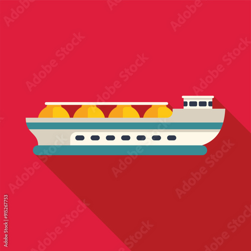Gas carrier ship sailing in the ocean delivering liquefied natural gas for energy production