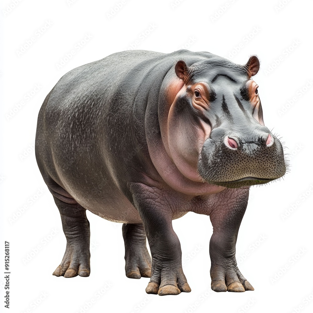 Close-up Portrait of a Hippopotamus