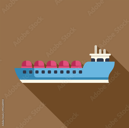 Large gas carrier ship is transporting liquefied natural gas across the ocean