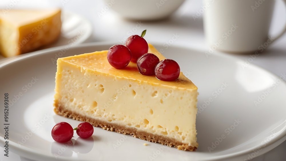a single slice of delicious cheese cake on plate a single slice of delicious cheese cake on plate