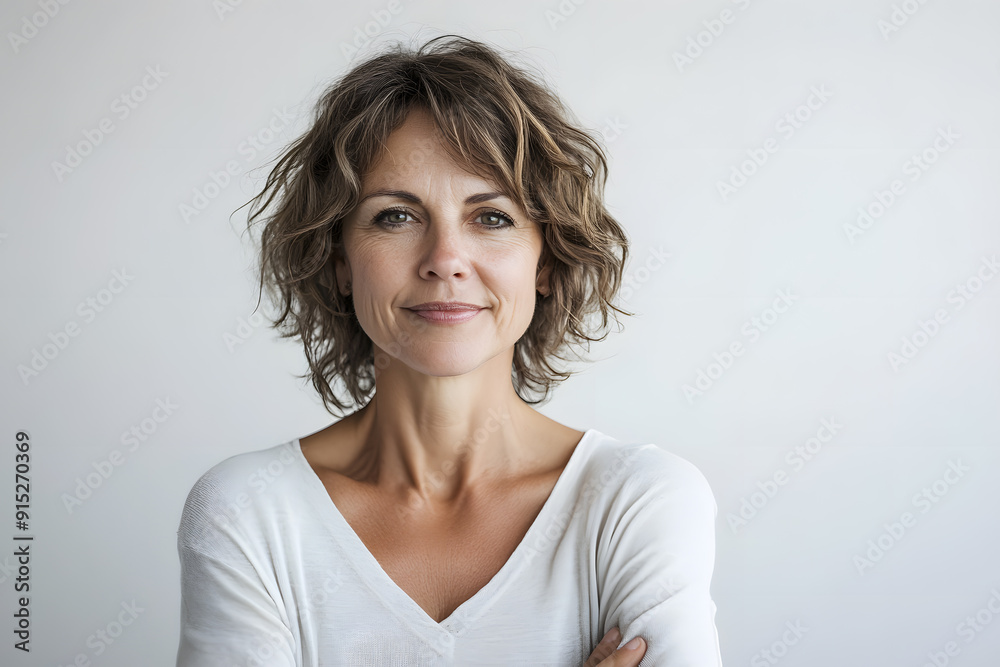 Beautiful Mature European woman close up portrait. Beautiful gorgeous 40-50s mid aged mature lady looking at camera isolated on white. Beautiful Mature European woman close up portrait. Beautiful gorgeous 40-50s mid aged mature lady looking at camera isolated on white.