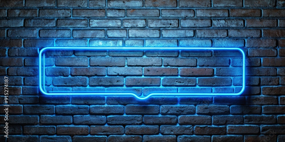 blue neon light on a brick wall at night blue neon light on a brick wall at night