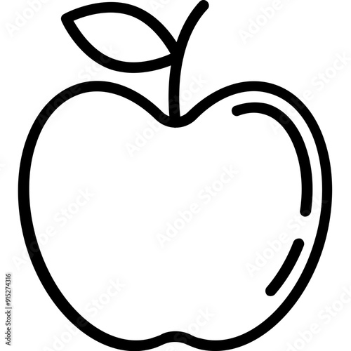 Apple vector icon in outline style 