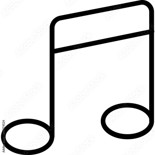 Music Note vector icon in outline style 