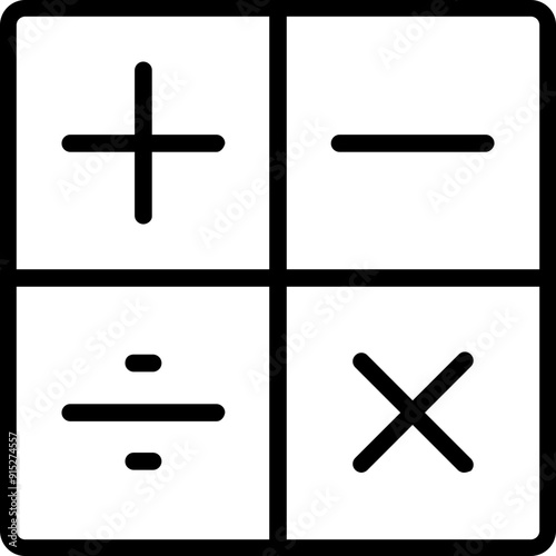 Math Symbols vector icon in outline style 
