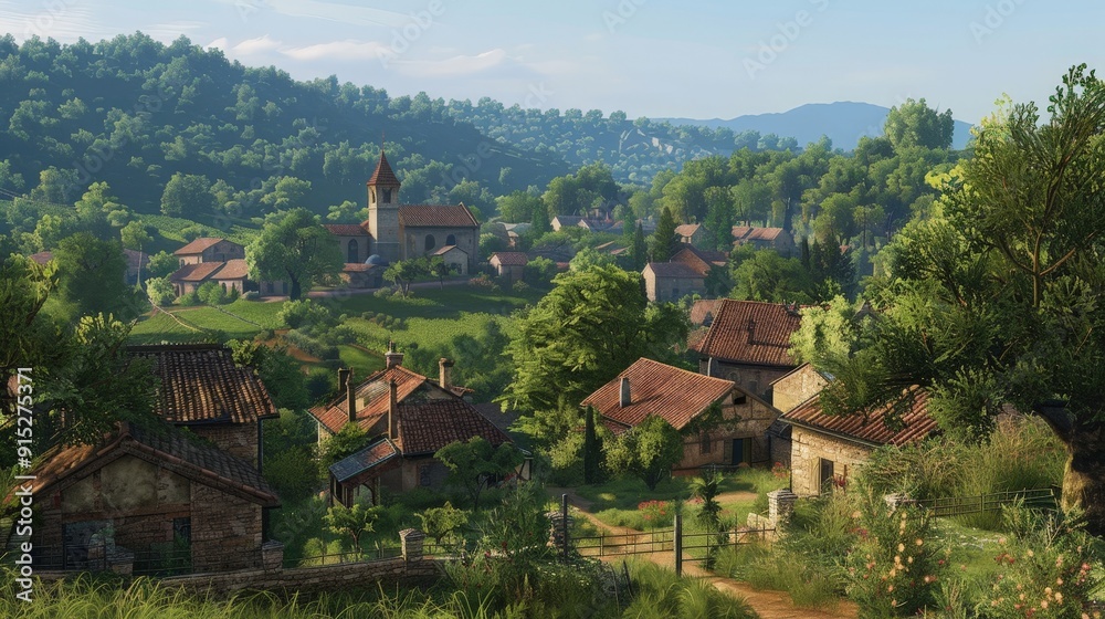 Experience the serene beauty of a 3D-rendered countryside, with rolling hills, lush forests, and charming villages that transport you to a peaceful rural escape. Experience the serene beauty of a 3D-rendered countryside, with rolling hills, lush forests, and charming villages that transport you to a peaceful rural escape.