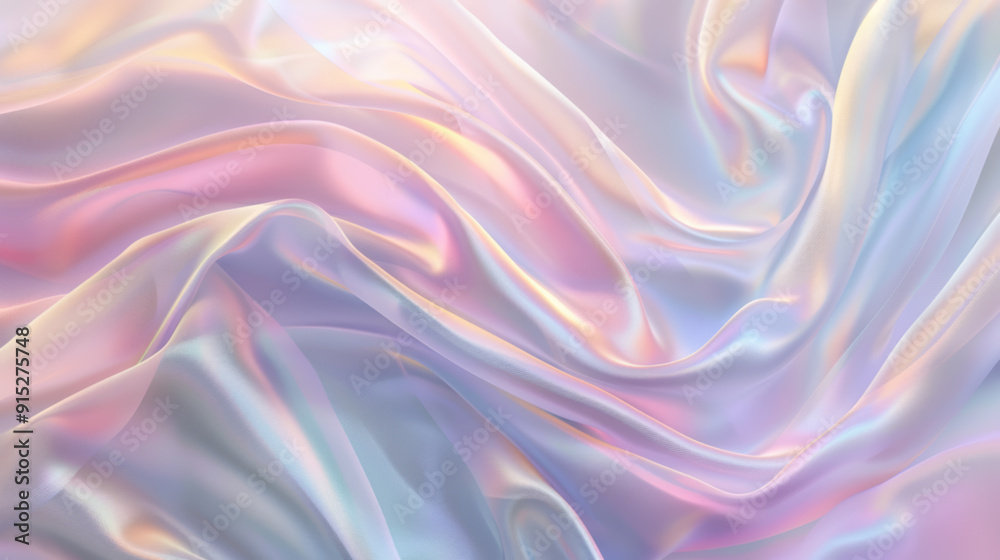 Vibrant Abstract Silk Fabric with Soft Waves Vibrant Abstract Silk Fabric with Soft Waves