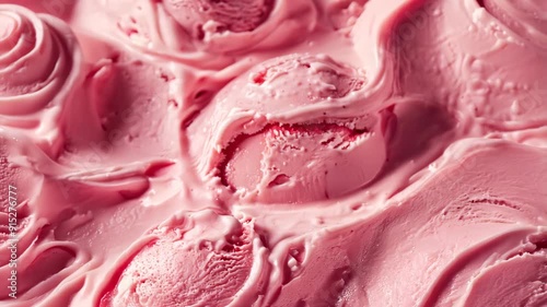 Wallpaper Mural Close-up of melting pink strawberry ice cream scoop Torontodigital.ca