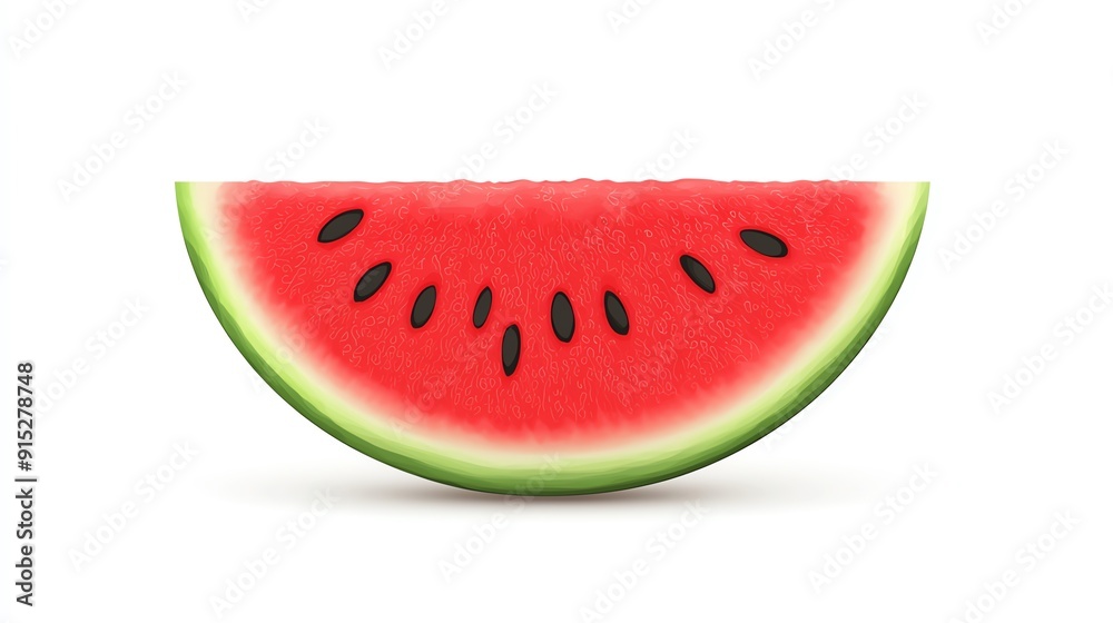 A single slice of fresh watermelon isolated on a white background. A single slice of fresh watermelon isolated on a white background.
